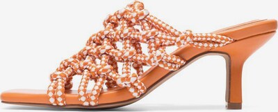 Bianco Pantolette 'LULU' in orange / weiß, Produktansicht