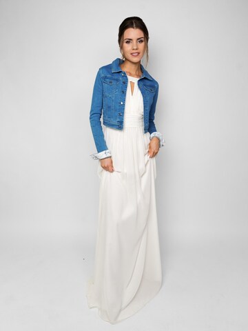 ANNIS WIESBADEN EST. 2021 Janker 'Premium Brautjacke (made in Europe) Jeansjacke mit Spitze & Bestickung' in Blue