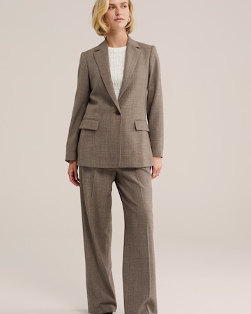 Wide Leg Pantalon à plis WE Fashion en marron