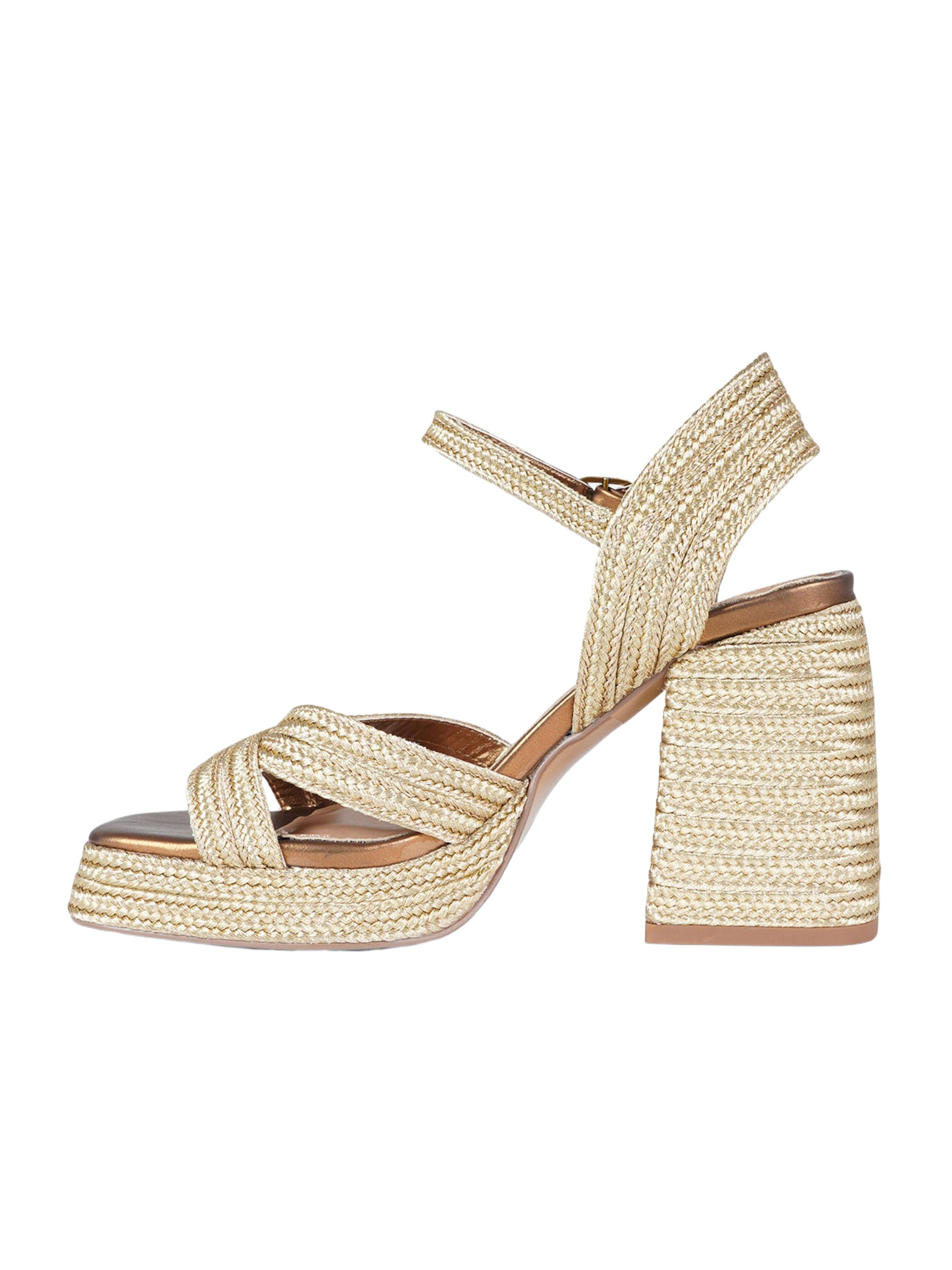 EXE Hochhackige Sandalen in Gold: Vorderseite