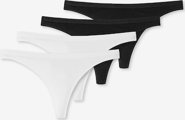 SCHIESSER Thong ' Serie 95-5 ' in Black: front