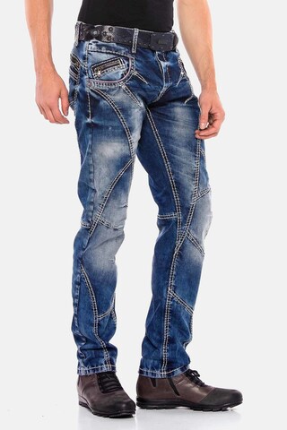Coupe slim Jean CIPO & BAXX en bleu : devant