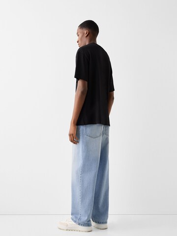 Bershka Ohlapna forma Kavbojke | modra barva