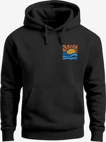 Neverless Sweatshirt 'Sun Wave Batch' in Schwarz: Vorderseite