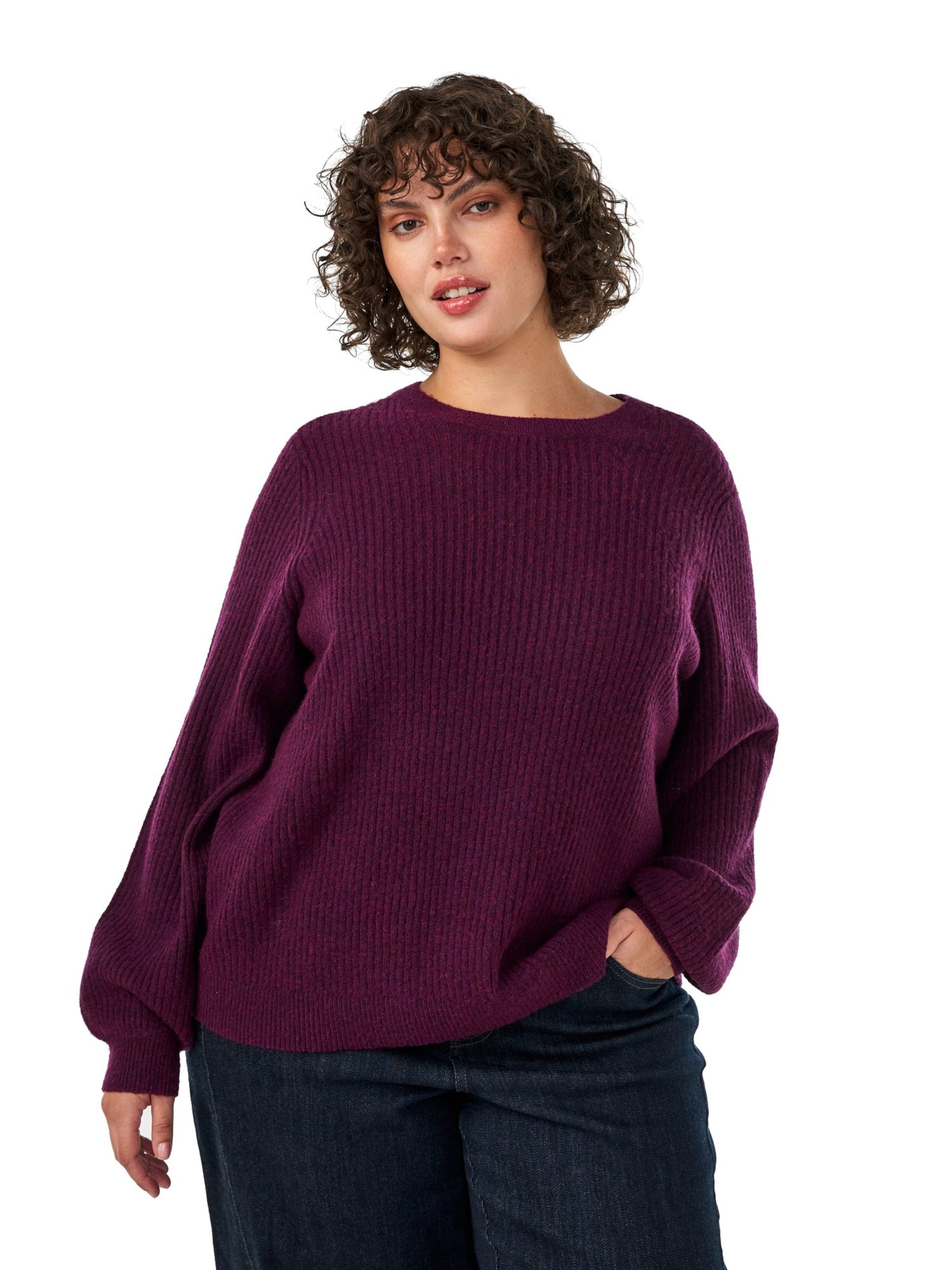 Pullover 'CAVISTA' di Zizzi in lilla: frontale