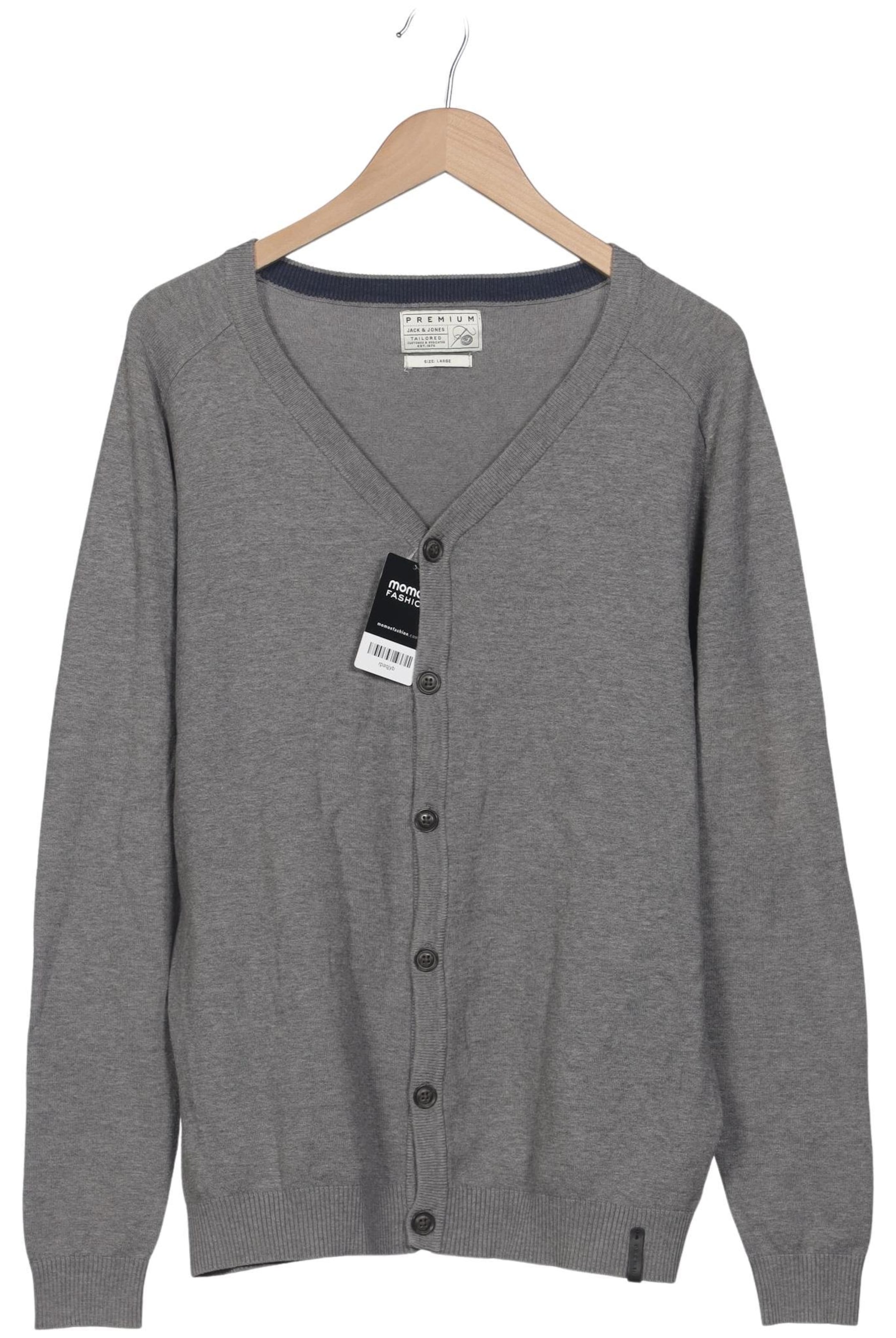 JACK & JONES Strickjacke L in Grau: Vorderseite
