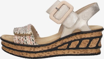 Sandales 'Sandalen Plat' Rieker en beige : devant