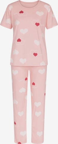 fashionshowcase Pyjama 'HEARTSTRIPE' in Pink: Vorderseite