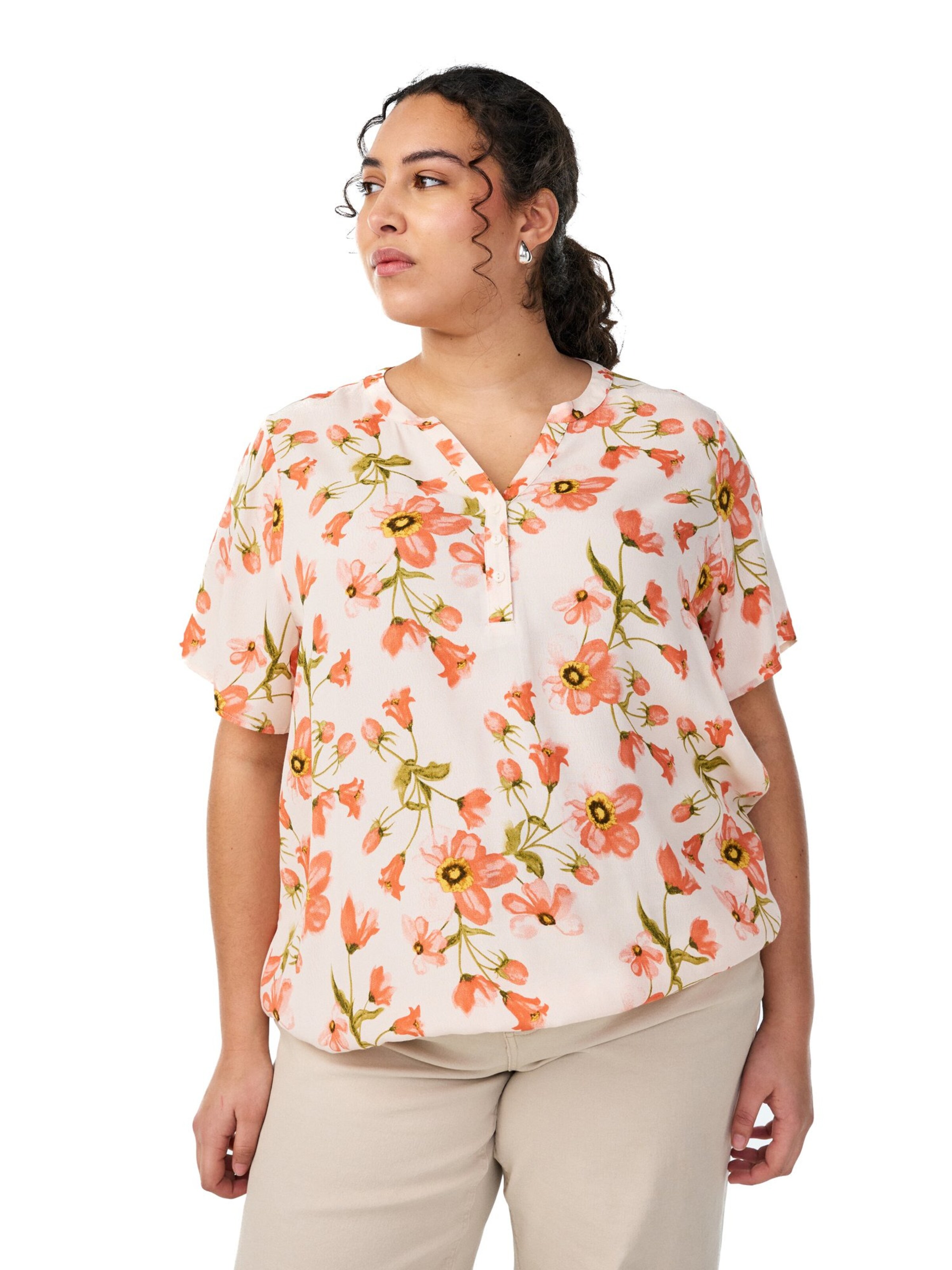 Zizzi Bluse 'VBella' in Beige: Vorderseite