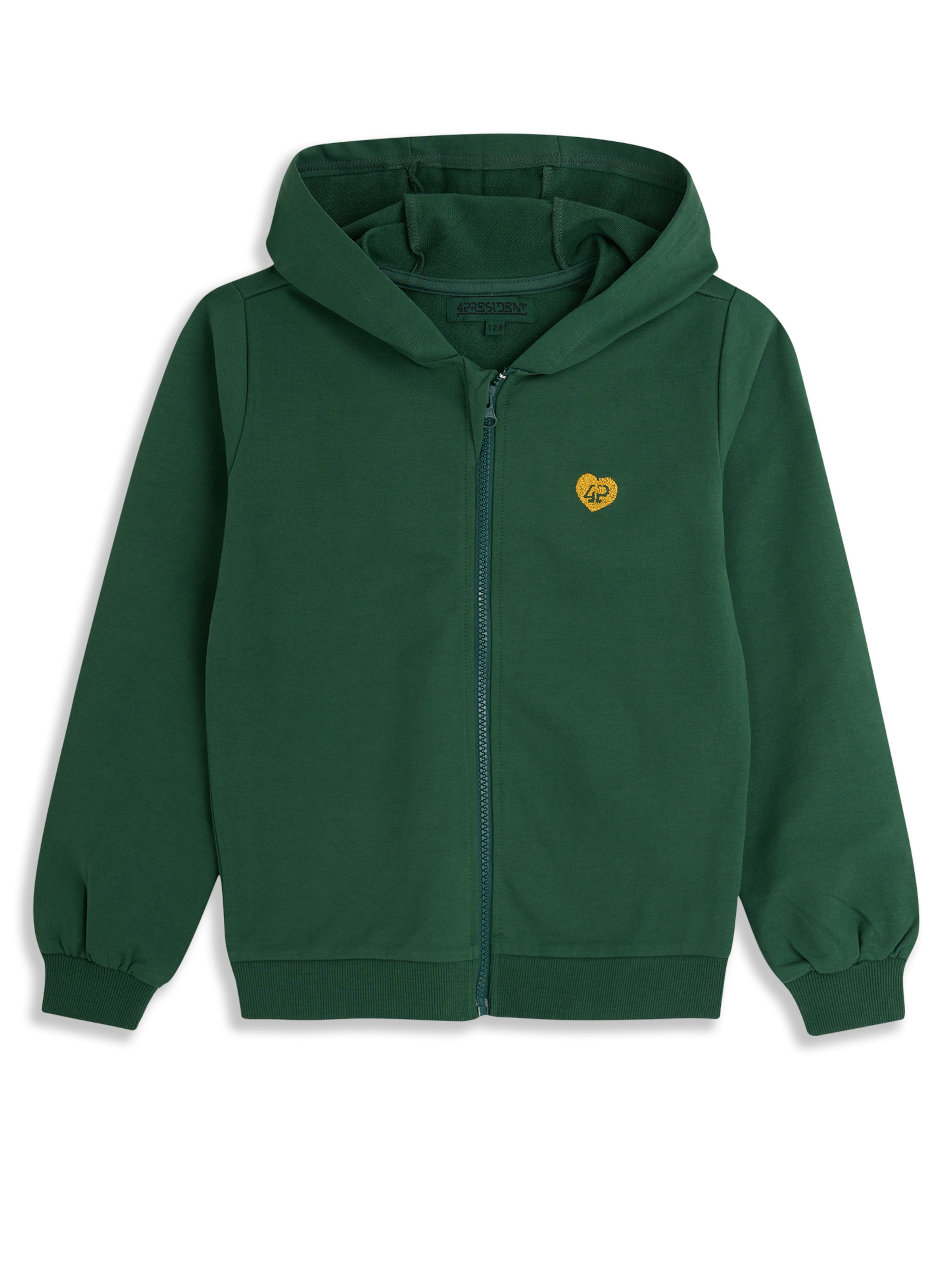 4PRESIDENT Zip-Up Hoodie in Dark green, Item view