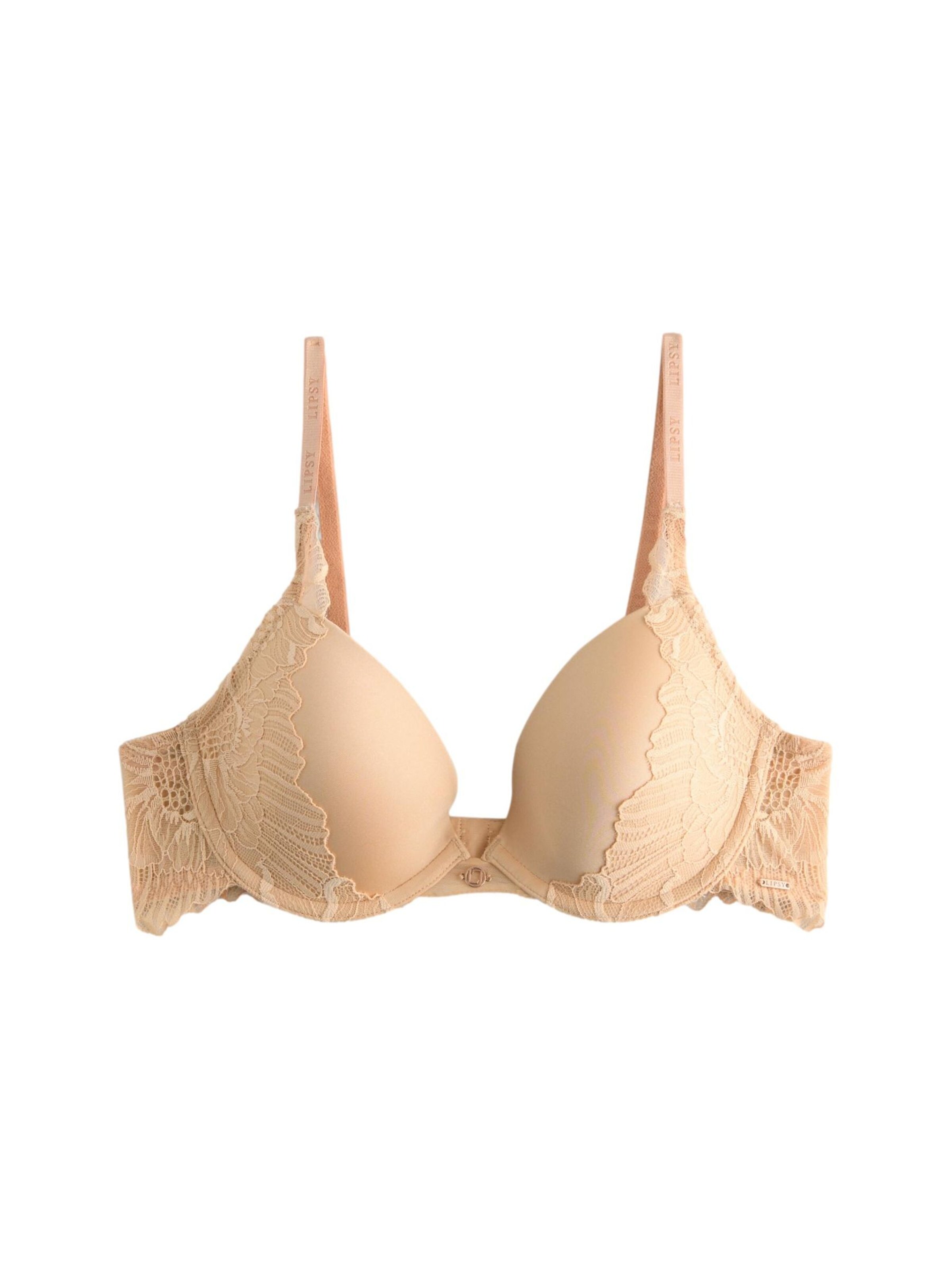 Lipsy Push-up Bra in Beige: front