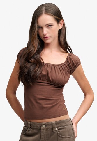T-shirt 'Athletic Essentials' Superdry & Co en marron : devant