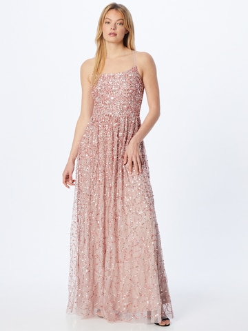 Maya Deluxe Evening Dress in Pink: front