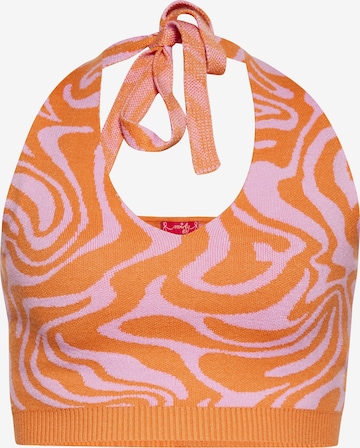 swirly Stricktop in Orange: Vorderseite