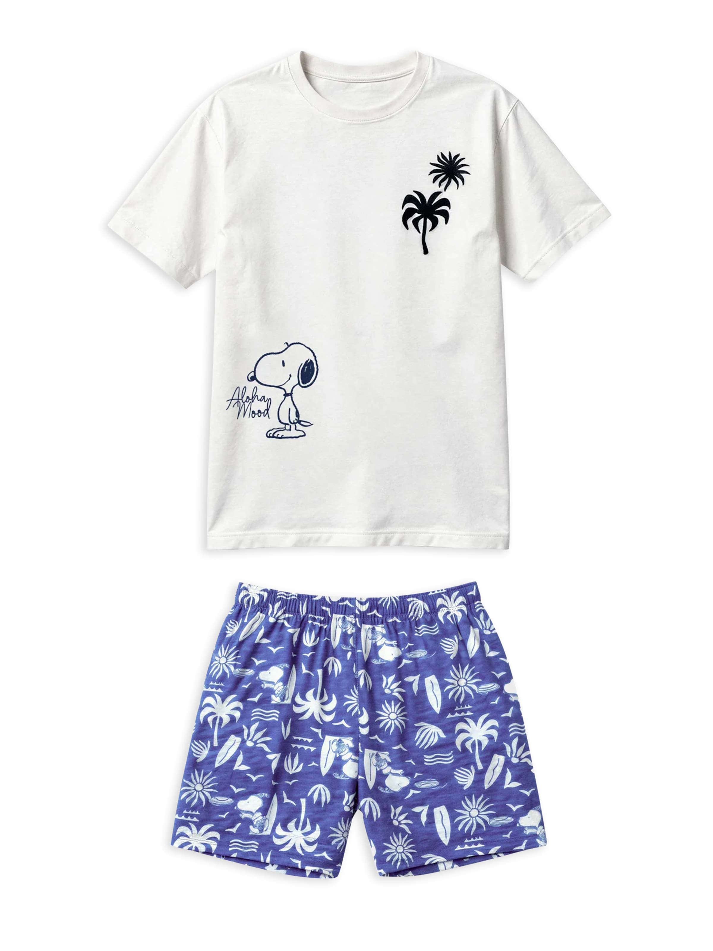 Gisela Pyjama kort in Blauw: voorkant