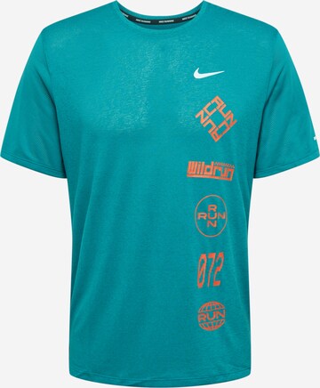 NIKE Regular fit Functioneel shirt 'Miler' in Blauw: voorkant