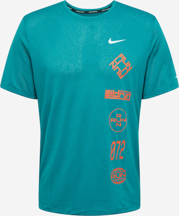 NIKERegular Fit Tehnička sportska majica 'Miler' - plava boja: prednji dio