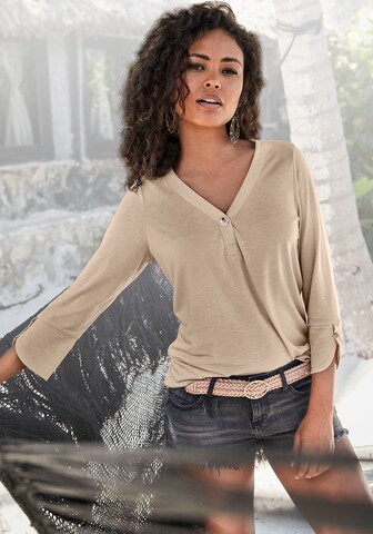 LASCANA Shirt in Beige: front