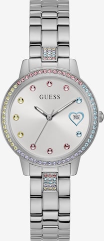 Montre à affichage analogique 'GD THREE OF HEARTS' GUESS en argent : devant