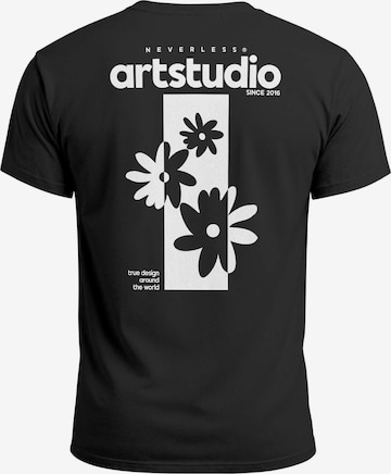 Neverless Shirt 'Artstudio Flowers' in Black: front