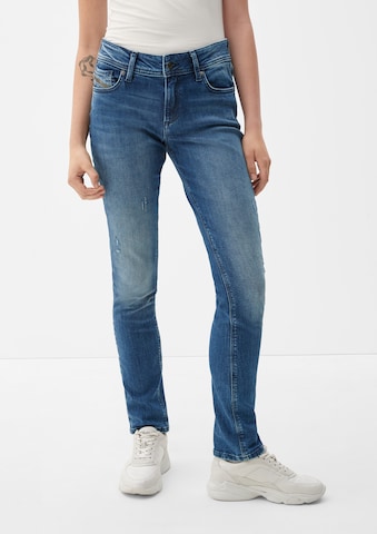 QS Slimfit Jeans in Blauw: voorkant