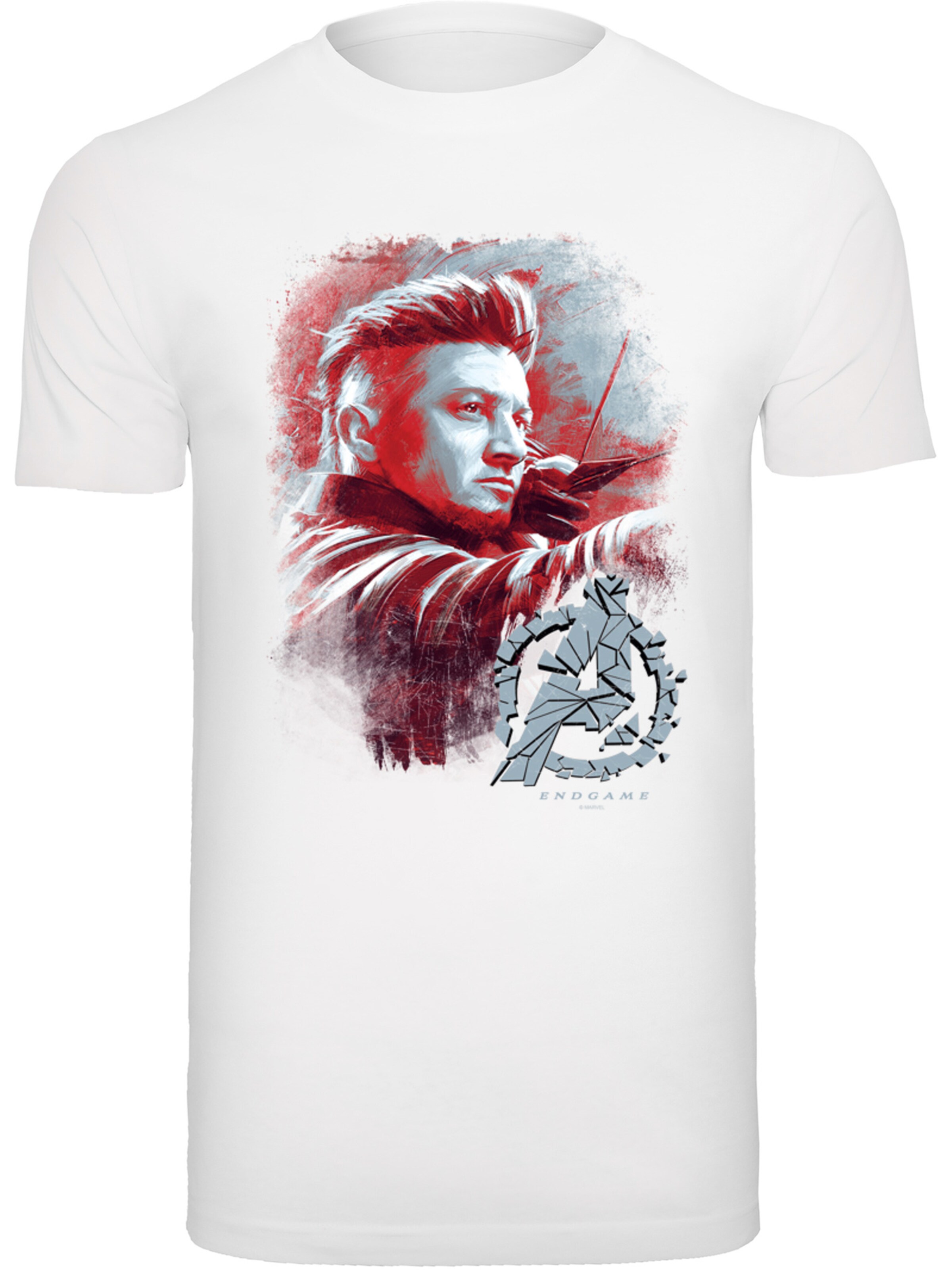 T-Shirt 'Marvel Avengers Endgame Hawkeye' F4NT4STIC en blanc : devant