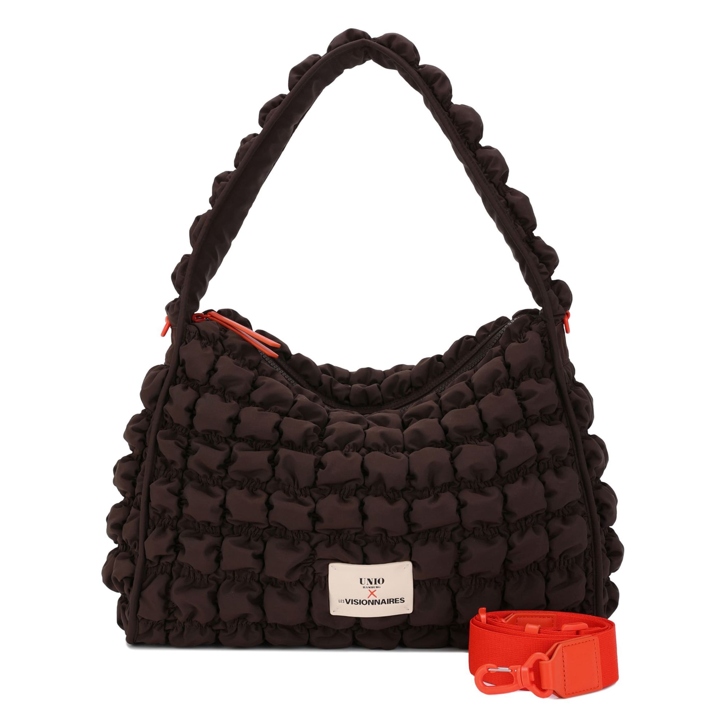 Borsa a spalla 'Unio' di Les Visionnaires in marrone: frontale