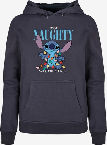 ABSOLUTE CULT Sweatshirt 'Lilo And Stitch - Naughty And Nice' in Blauw: voorkant