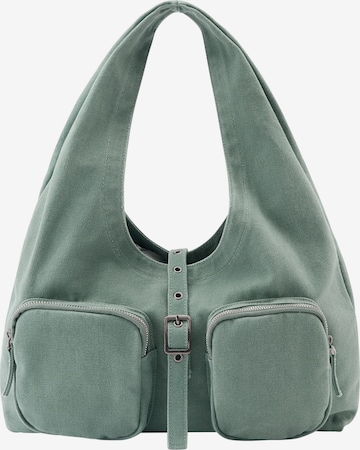 Pull&Bear Nakupovalna torba | zelena barva