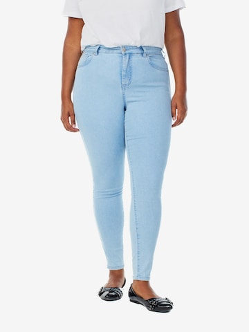 mėlyna Zizzi Prigludęs Džinsai 'Amy': priekis