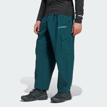 ADIDAS TERREX Loose fit Outdoor trousers 'Xploric' in Green: front
