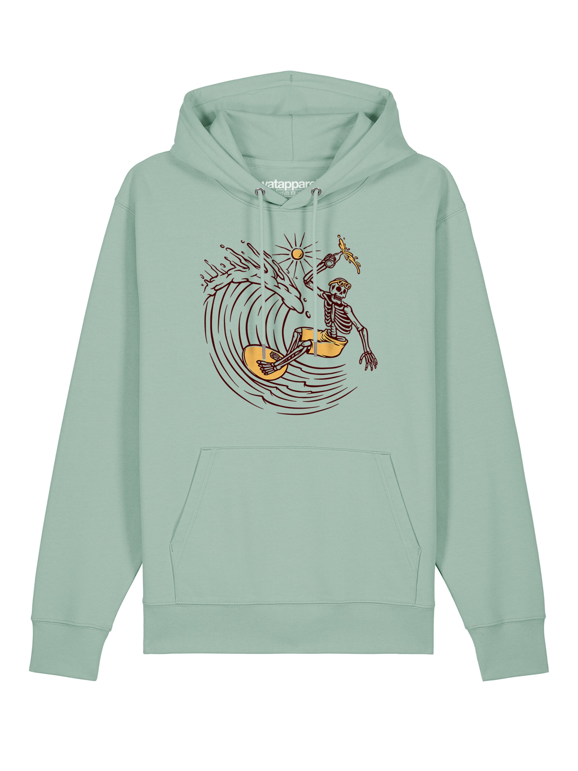 Sweat-shirt 'Surfing for life' Watapparel en vert : devant