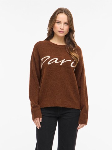 VILA Sweater 'VILuna' in Brown: front