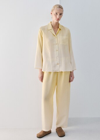 MANGO Pajama Pants 'Habi' in Yellow