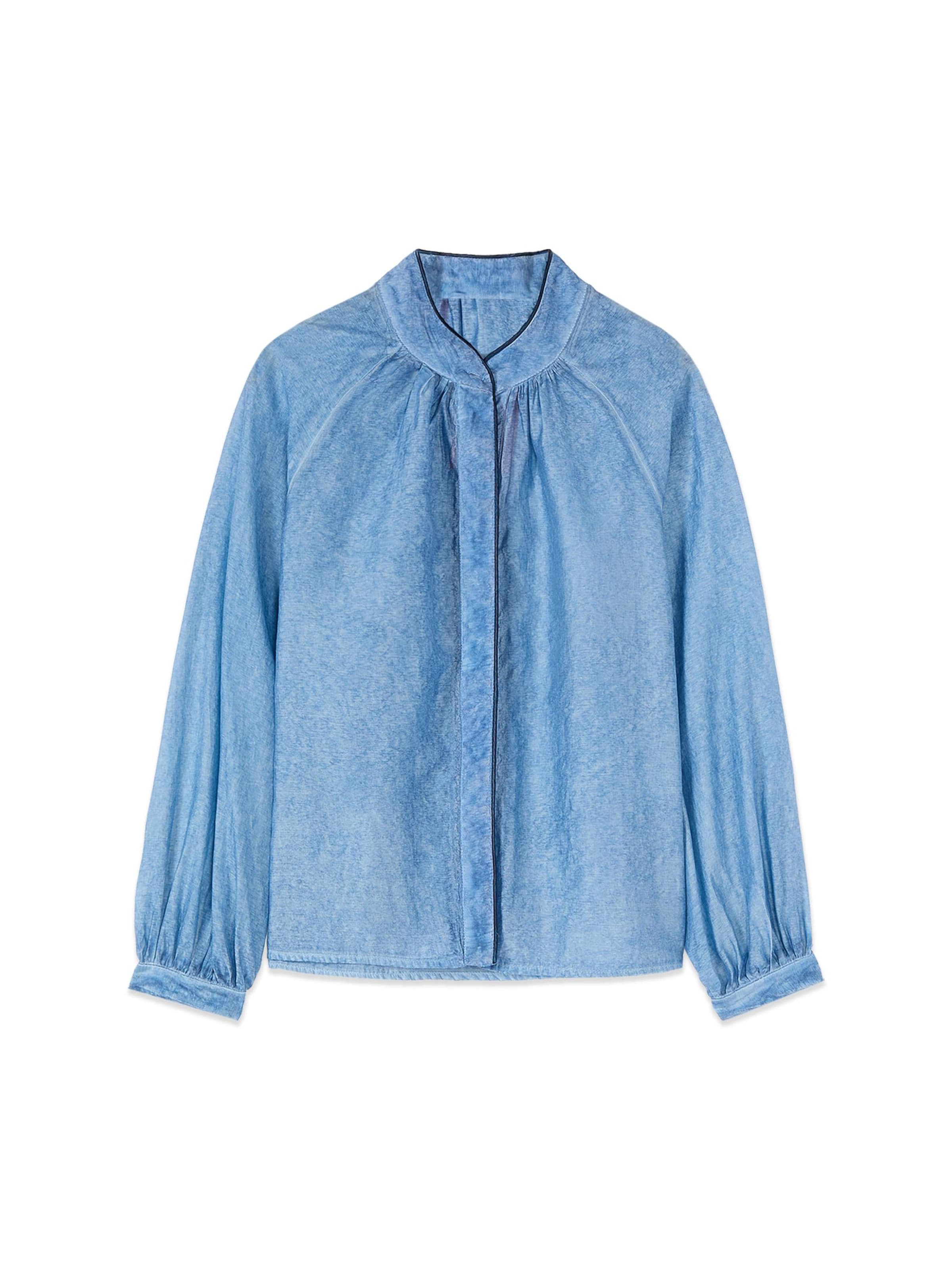 Camicia da donna di oltre in blu: frontale