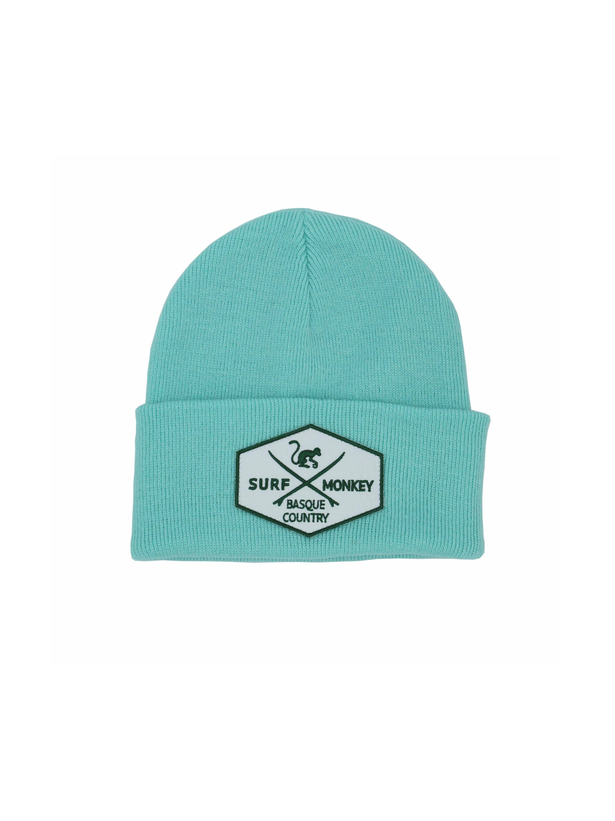Surf Monkey Beanie in Blue: front