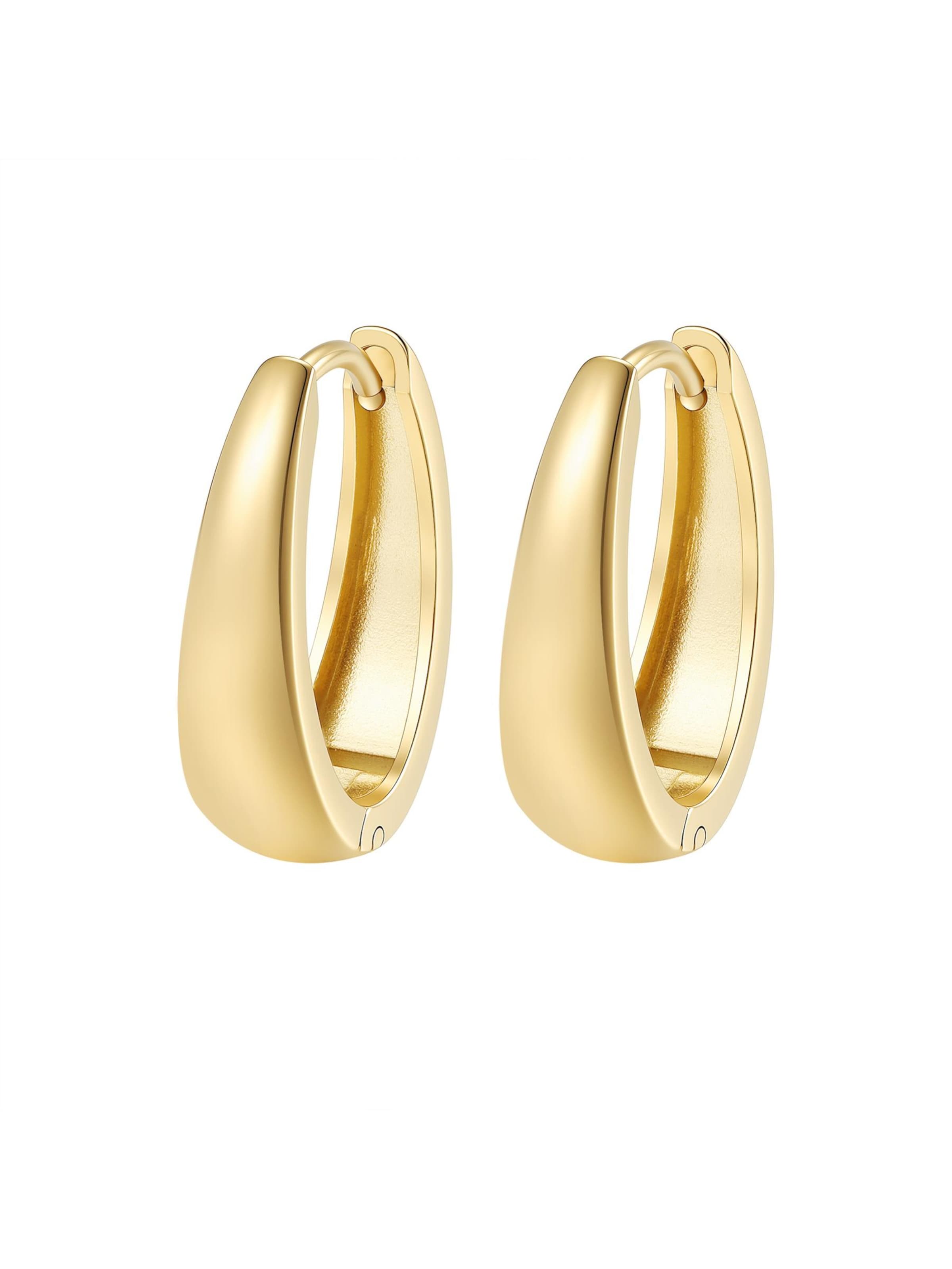 Boucles d'oreilles 'Bold Dome Hoop' Hey Happiness en or : devant