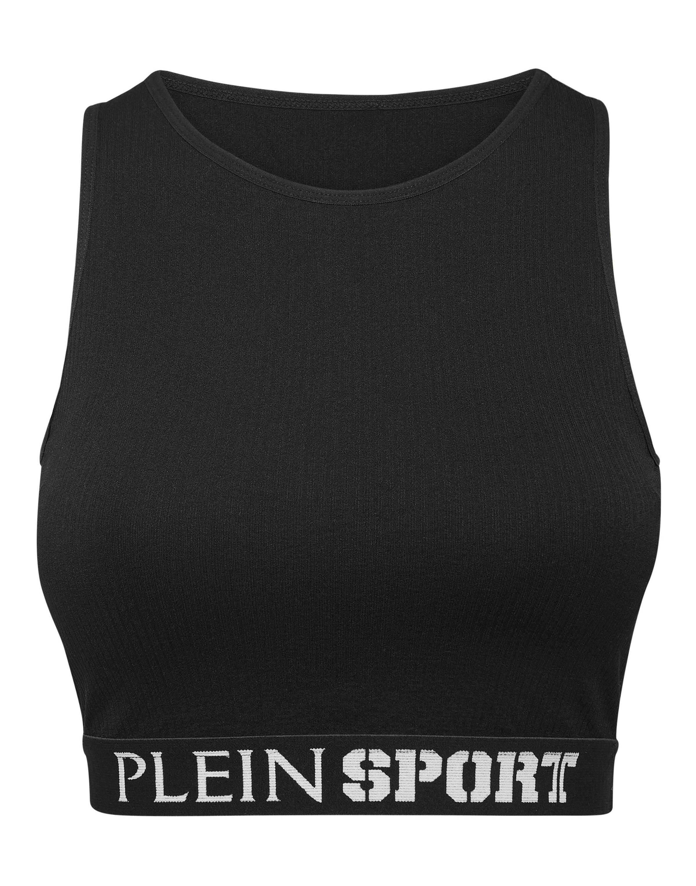 Bustino Reggiseno sportivo di Plein Sport in nero: frontale