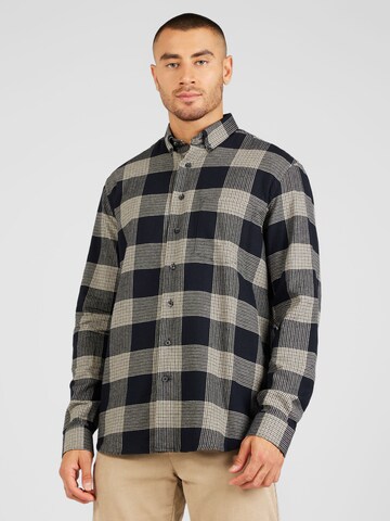 Lindbergh Regular fit Button Up Shirt in Black: front