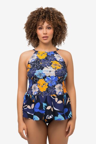 Ulla Popken Bustier Tankini in Blauw: voorkant