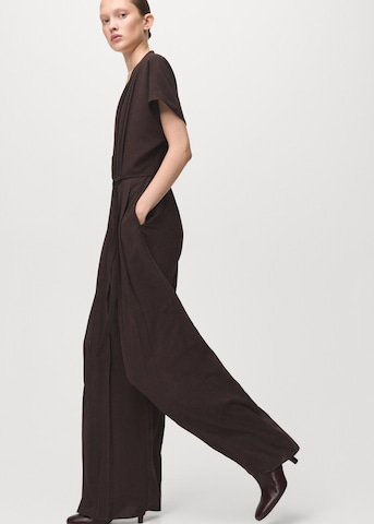 MANGO Jumpsuit 'Pleated' in Brown