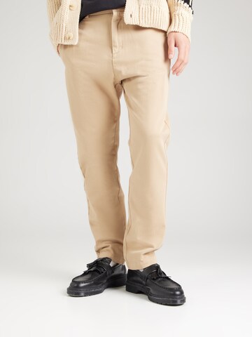 HUGO Slimfit Byxa 'David251D' i beige: framsida
