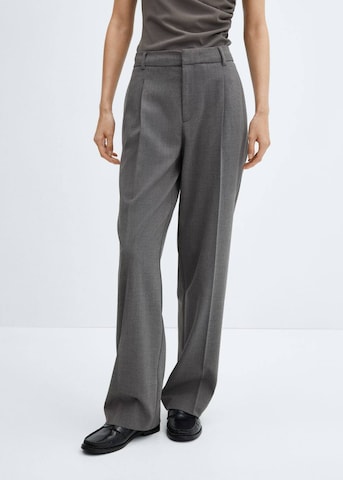 MANGO Loose fit Pleated Pants 'Cesi' in Grey: front