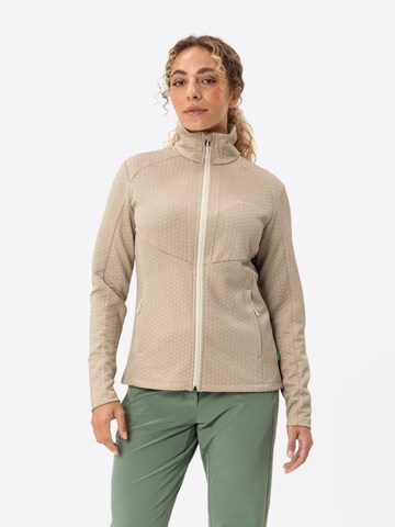 VAUDE Athletic fleece jacket in Beige: front