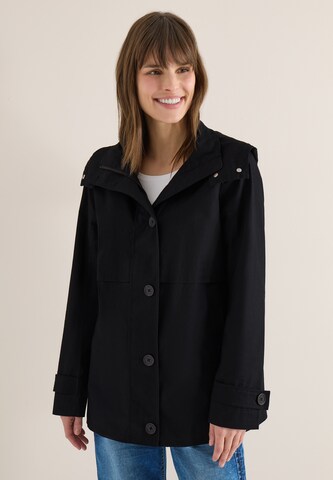 CECIL Between-Seasons Coat in Black: front