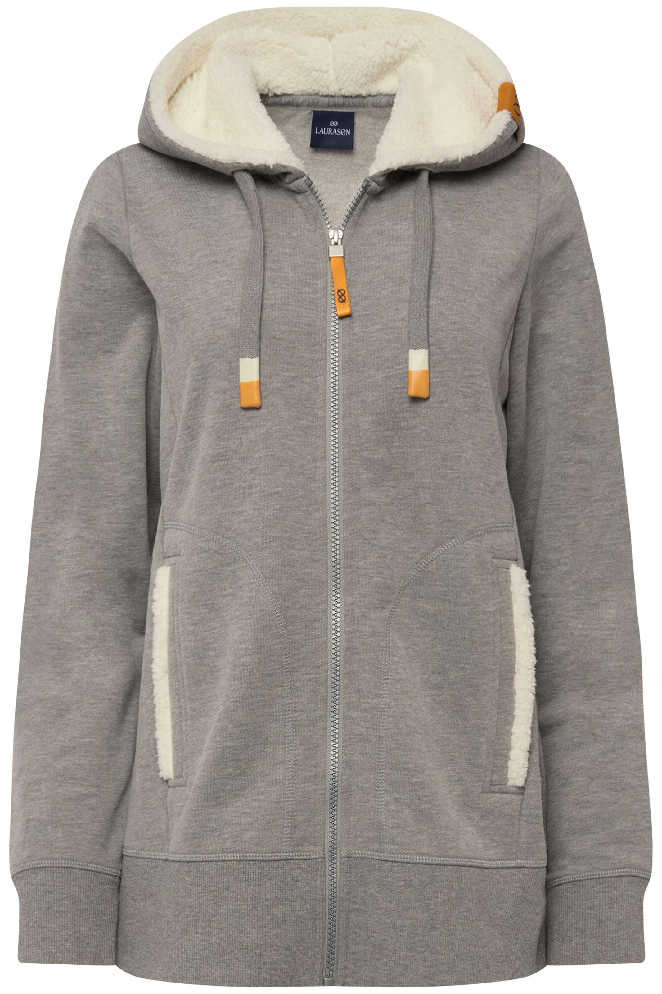LAURASØN Sweatjacke in Grau: Vorderseite
