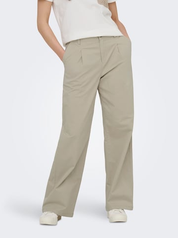 ONLY Regular Pleat-Front Pants 'ONLBiana' in Beige: front