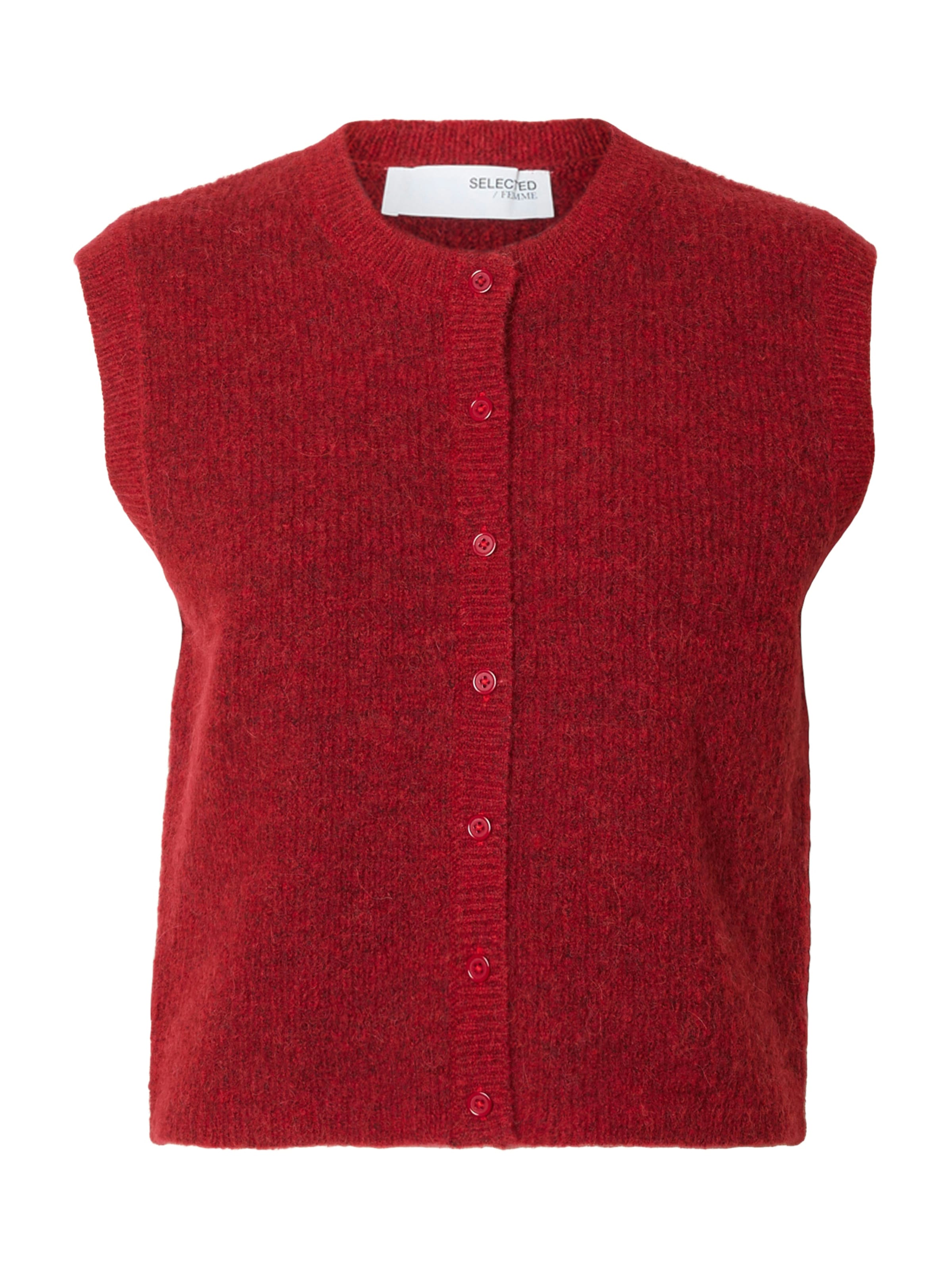 SELECTED Πλεκτό γιλέκο 'SLFLulu' σε κόκκινο: μπροστά