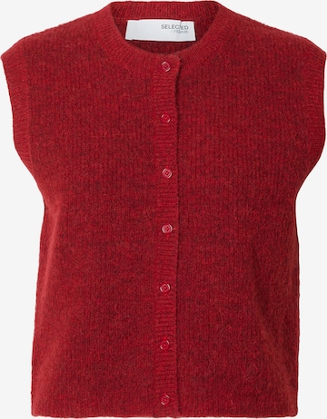 Cardigan 'SLFLULU' SELECTED en rouge : devant