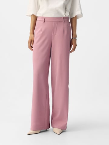 OBJECT Wide leg Chino trousers 'OBJLisa' in Purple: front